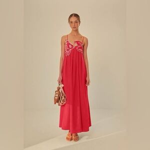 Farm Rio Red Top Maxi Dress, size XXS